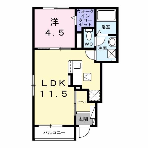 メゾン ルミエール(1LDK/1階)の間取り写真