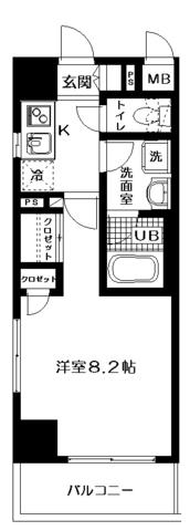 レクレドール豊洲(1K/6階)の間取り写真