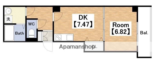 エムズスクエア西田辺(1DK/3階)の間取り写真