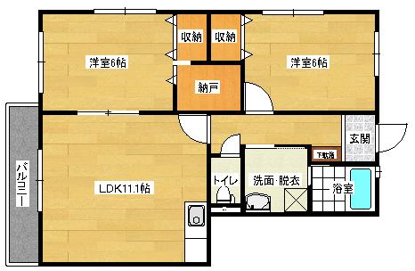 リアライズ(2LDK/1階)の間取り写真