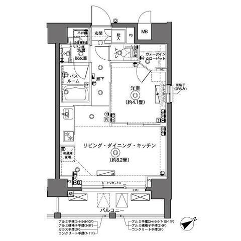 ZOOM横浜(1LDK/9階)の間取り写真
