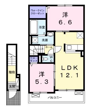 サピアリーズ A(2LDK/2階)の間取り写真