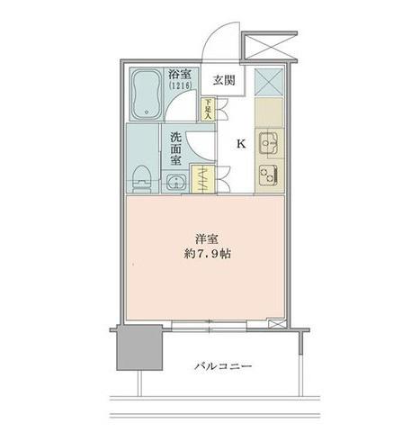 BRILLIA TOWER 浜離宮 ブリリアタワー浜離宮(ワンルーム/7階)の間取り写真
