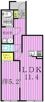 エールメゾン(1LDK/1階)の間取り写真