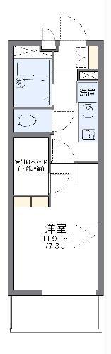 レオパレスシャルメ(1K/1階)の間取り写真