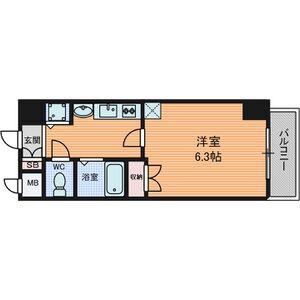 プレミアムコート名古屋金山インテルノ(1K/8階)の間取り写真