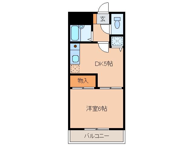 アイトピア前原(1DK/5階)の間取り写真