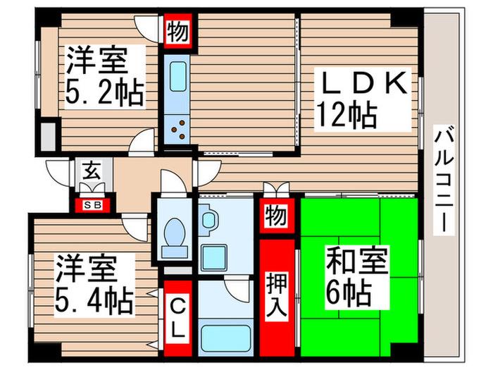 キャピタルステート(3LDK/5階)の間取り写真