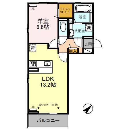 カルデア(1LDK/2階)の間取り写真