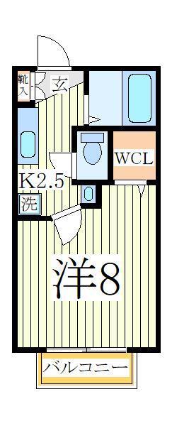メゾンミルフィーユ(1K/2階)の間取り写真