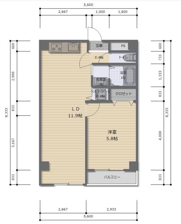 プルマージュ国立(1LDK/2階)の間取り写真