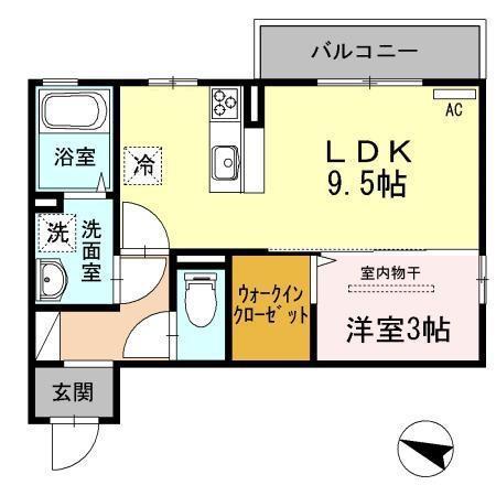 フルレット(1LDK/3階)の間取り写真