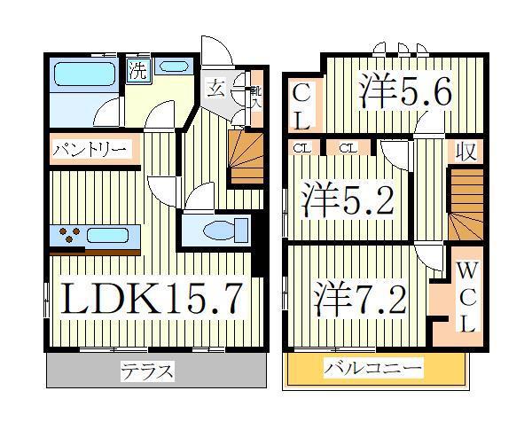 セナリオフォルム柏の葉II(3LDK/1階)の間取り写真