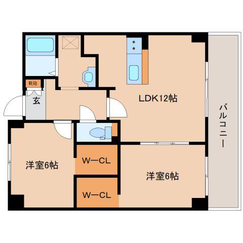 アクール添川(1LDK/2階)の間取り写真