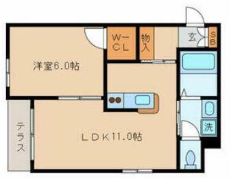 ESTIER(1LDK/1階)の間取り写真