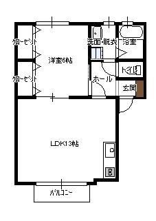 リデン東橋良(1LDK/2階)の間取り写真