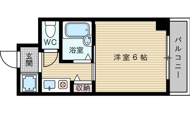 KUBOTAハイツ(1K/3階)の間取り写真