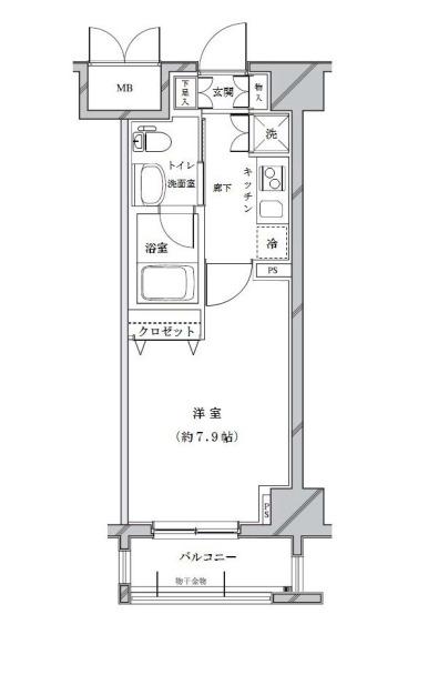 ライジングプレイス浅草参番館(1K/5階)の間取り写真