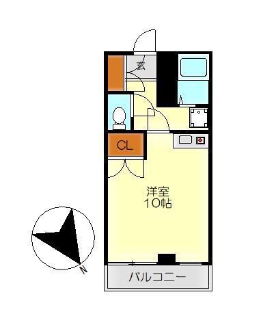 マスカワビル(ワンルーム/4階)の間取り写真