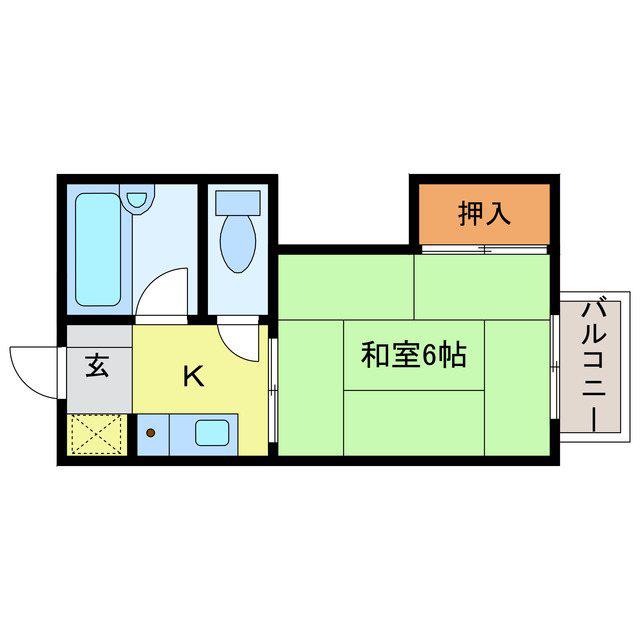 カーサNO3(1K/2階)の間取り写真