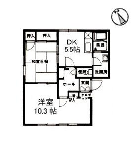 光ハウスA(2DK/2階)の間取り写真