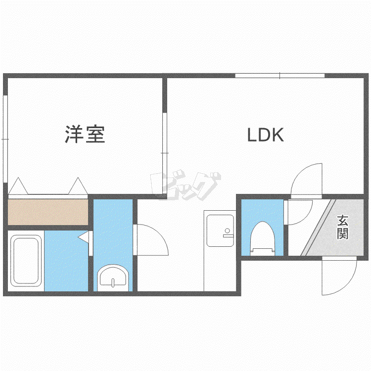 ベルメゾン北20(1LDK/2階)の間取り写真