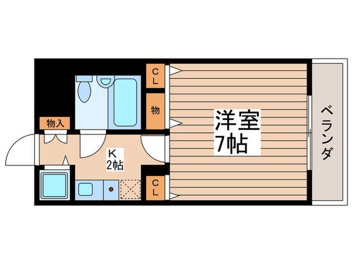 葛飾第一ビル(1K/6階)の間取り写真