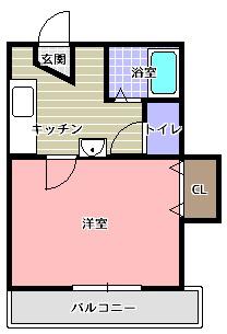 ウエストコートIII(1K/2階)の間取り写真