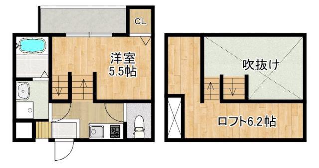 MODERN PALAZZO多良見IC(1SK/1階)の間取り写真