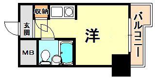 コスモプラザ三宮(ワンルーム/9階)の間取り写真