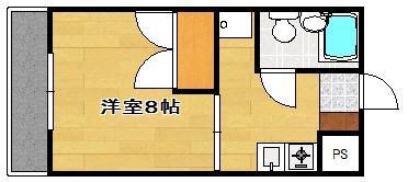 サームスJR(1K/2階)の間取り写真