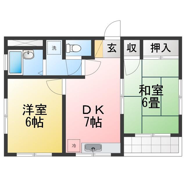 三恵マンション(2DK/3階)の間取り写真