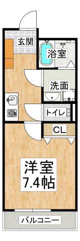 神戸アスタカレッジハイツ(1K/5階)の間取り写真
