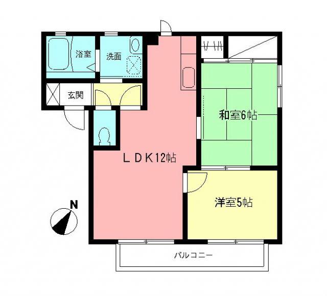 ラ・サカヤA(2LDK/2階)の間取り写真