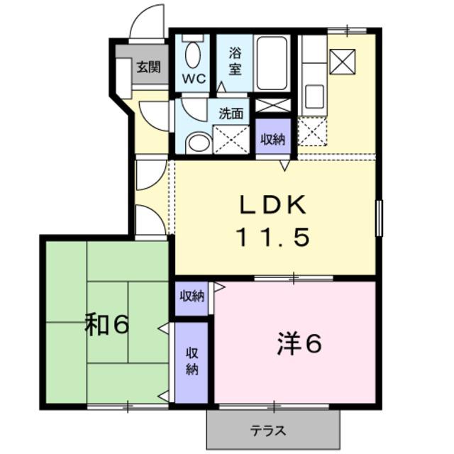 シャルマン1(2LDK/1階)の間取り写真