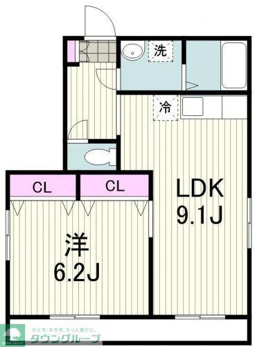 フォレストヒルズ(1LDK/2階)の間取り写真