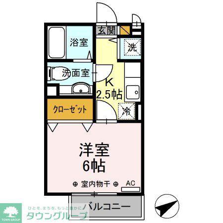 ミントハウス(1K/2階)の間取り写真