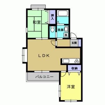 シャトー光の森D棟(2LDK/3階)の間取り写真