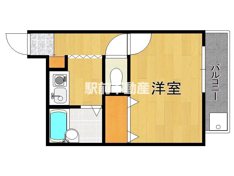 FLEX佐賀駅南(1K/6階)の間取り写真