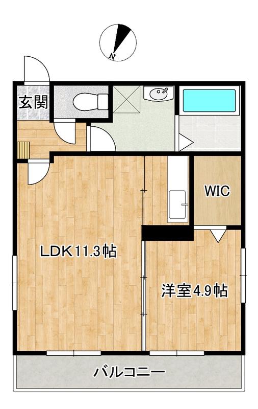 ブリストル(1LDK/3階)の間取り写真