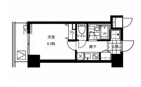 レジディア文京本郷II(1K/6階)の間取り写真