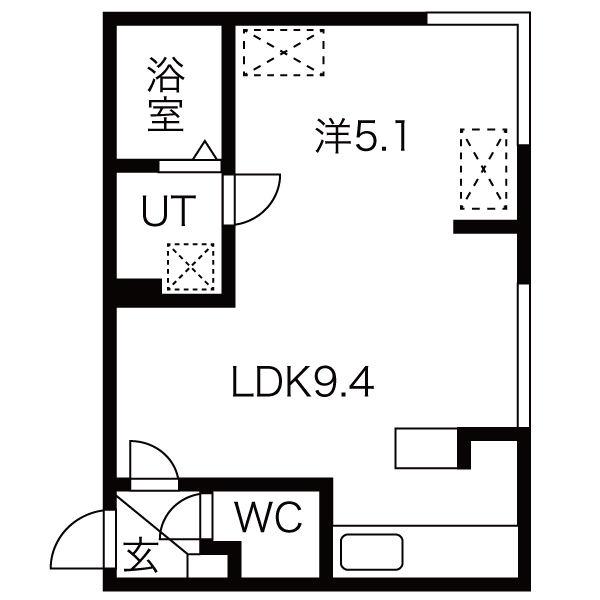 GRANDWOOD KANON(1LDK/1階)の間取り写真