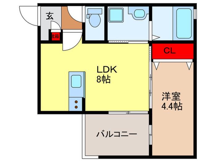 ALEGRIA弥刀(1LDK/1階)の間取り写真