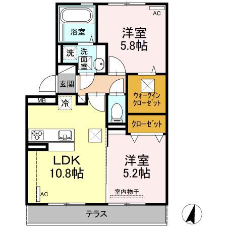 グレイス桜木(2LDK/3階)の間取り写真