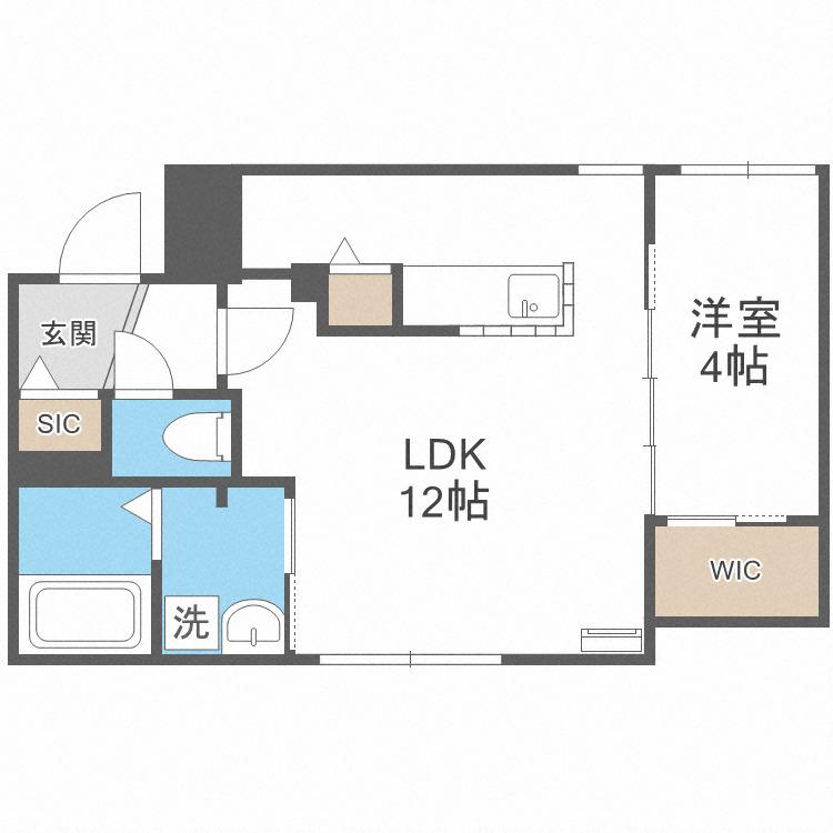 AORIO円山裏参道(1LDK/4階)の間取り写真