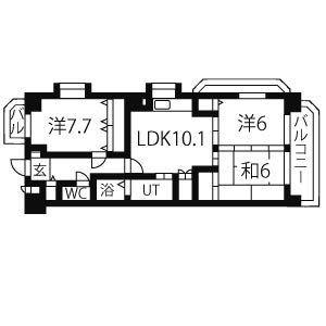 ハイムクランツ(3LDK/10階)の間取り写真