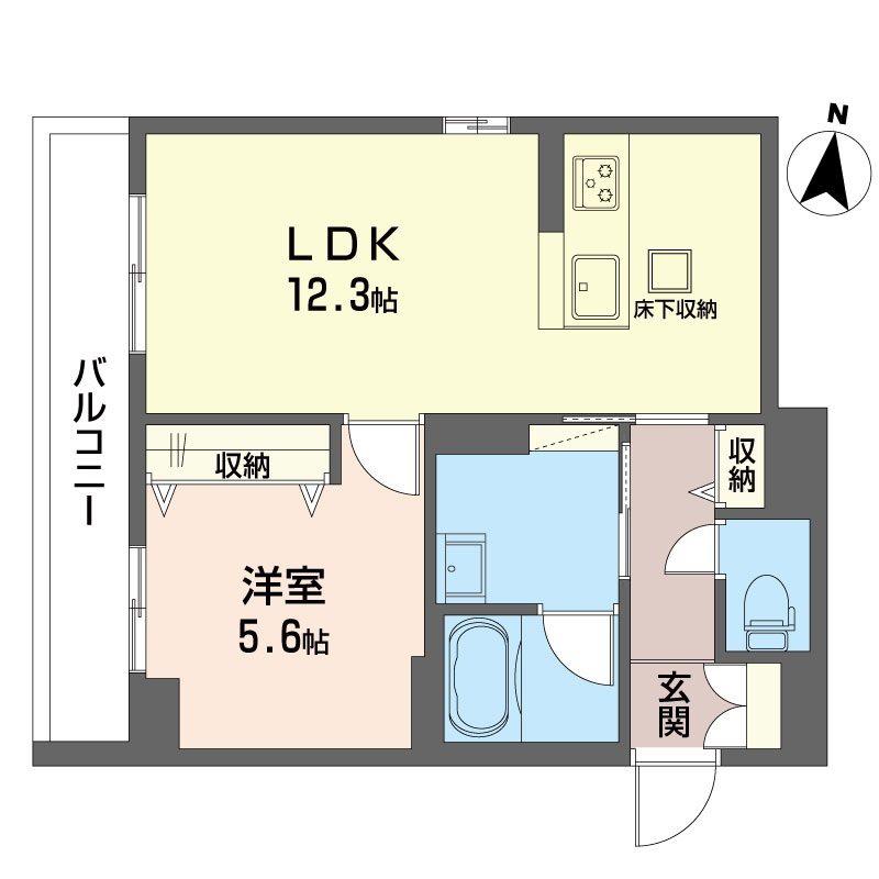 ティーケー幕張本郷(1LDK/1階)の間取り写真