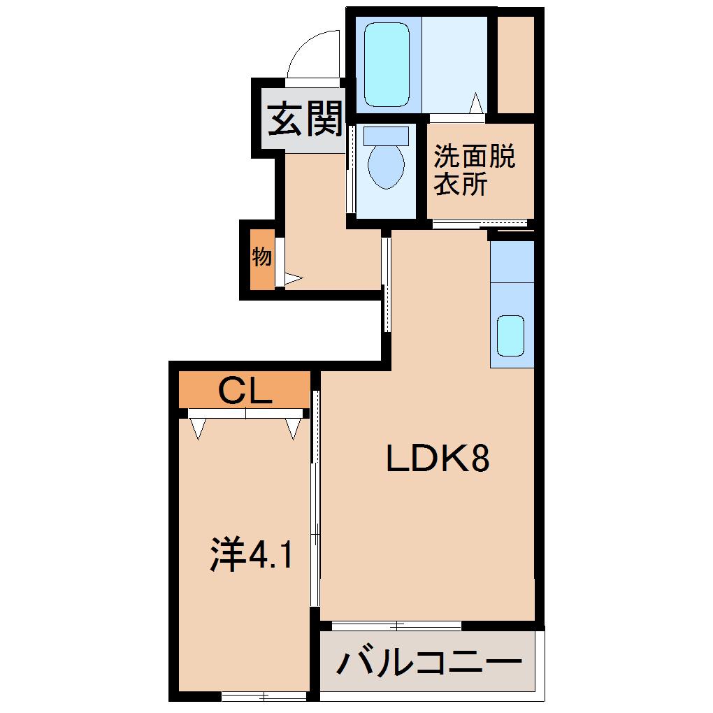 サンコート砂山(1LDK/1階)の間取り写真