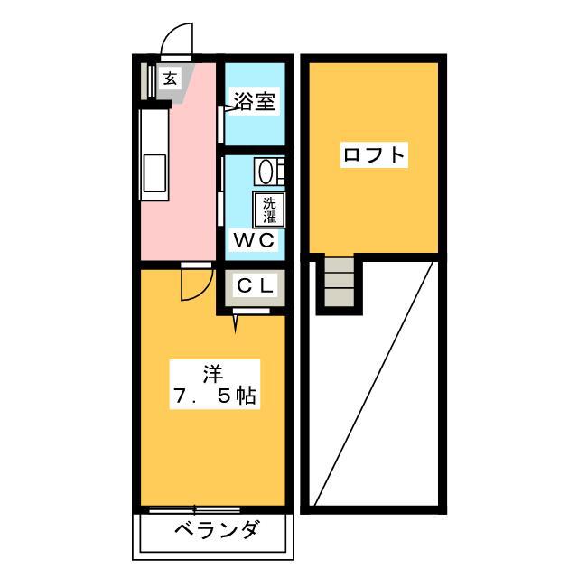ABEST箱崎(1K/1階)の間取り写真