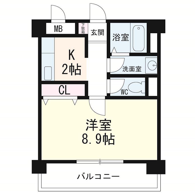 KT NET 21(1K/1階)の間取り写真
